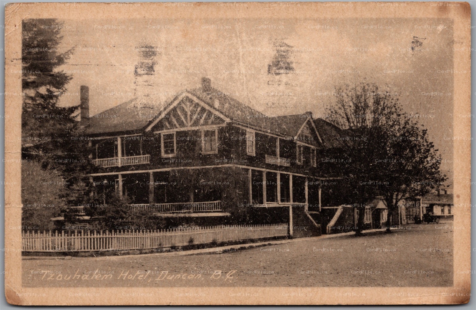 Postcard Duncan British Columbia c1943 Tzouhalem Hotel by Heliotype *as is*