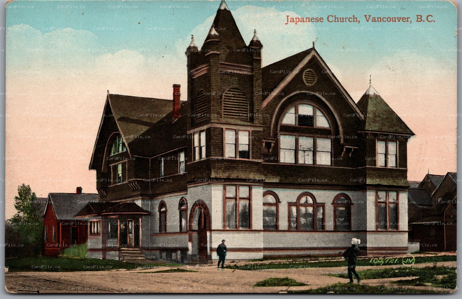 Postcard Vancouver British Columbia c1910s Japanese Church Powell Street