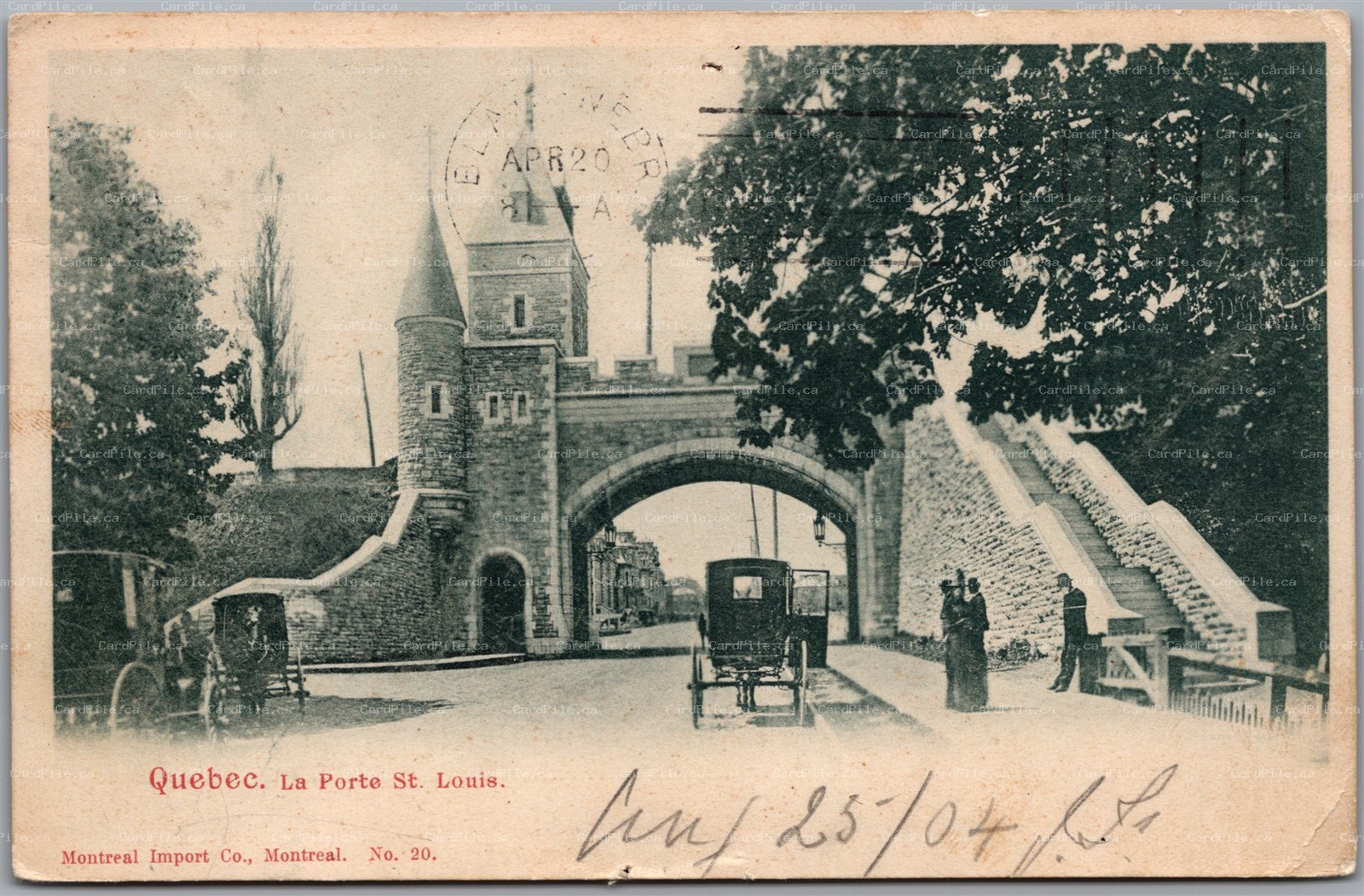 Postcard Quebec c1905 La Porte St. Louis Split Ring Cancel Montreal to Blair NEB