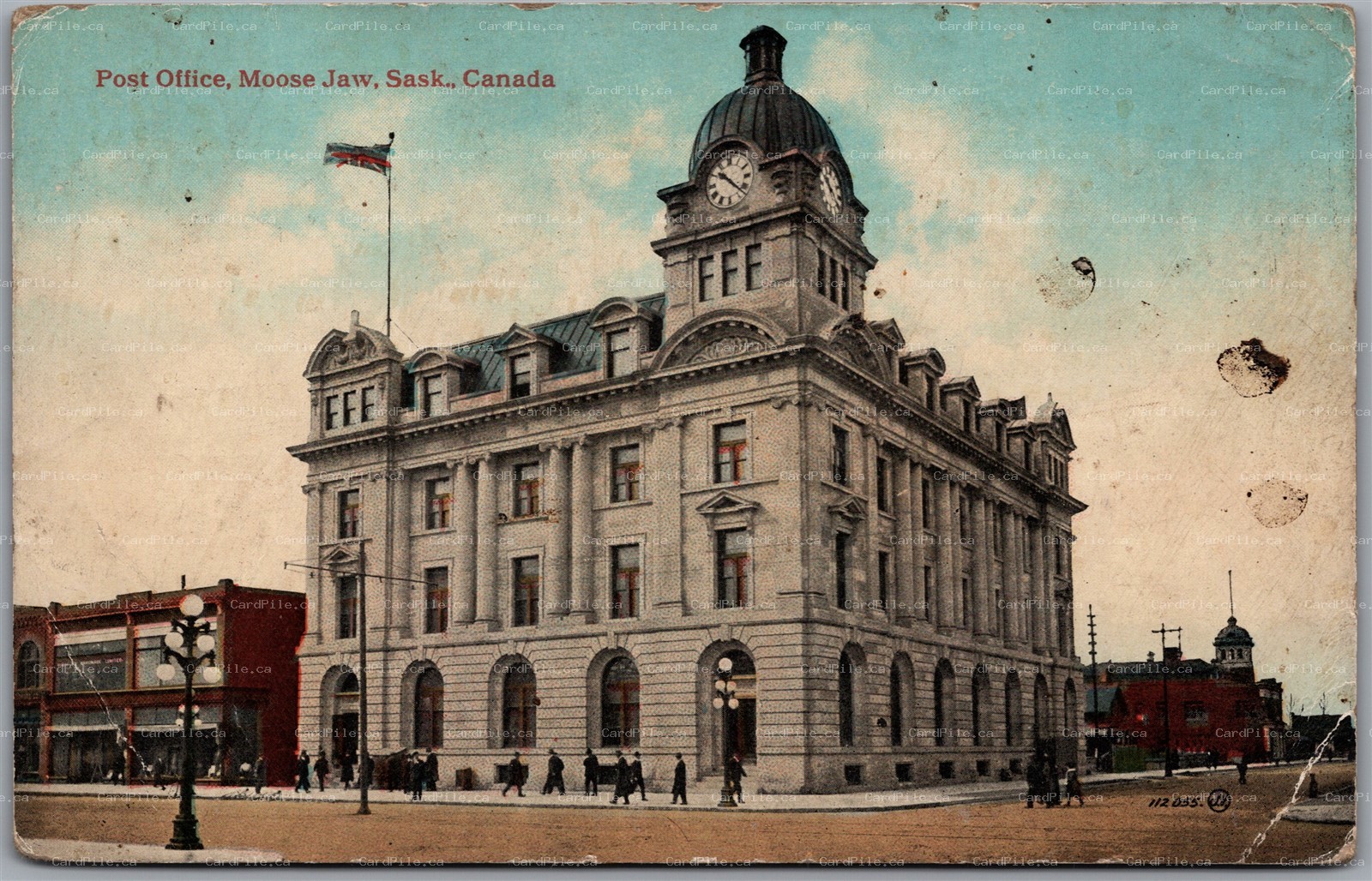 Postcard Moose Jaw Saskatchewan 1916 Post Office to Manfred North Dakota *as is*