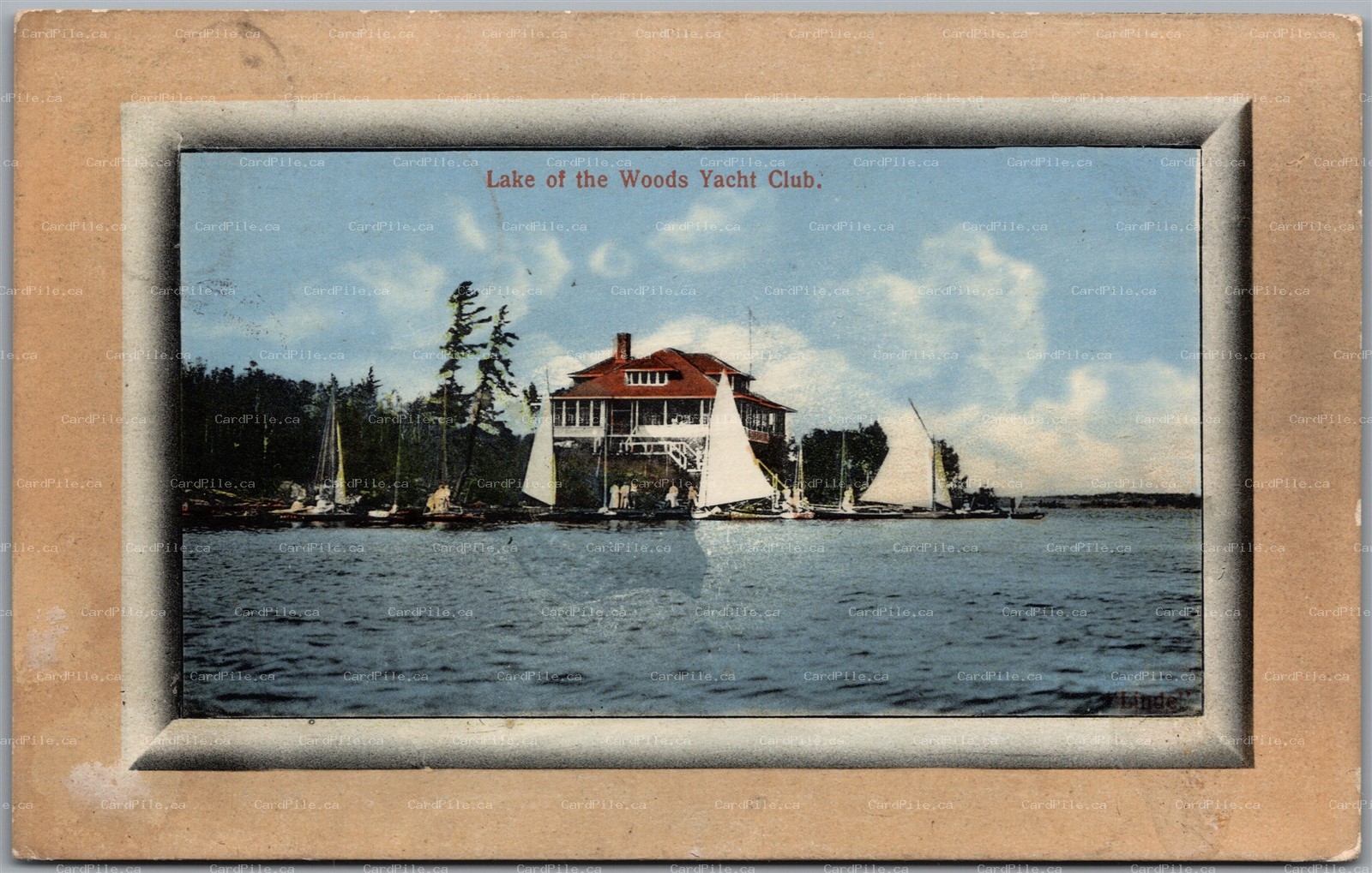 Postcard Lake of The Woods Ontario c1911 Yacht Club Rainy River District
