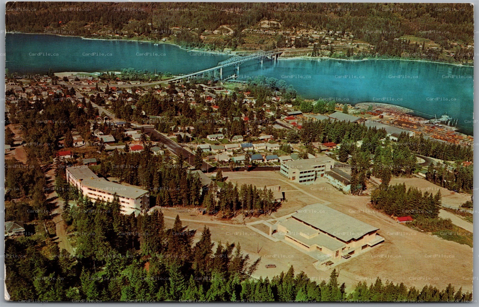 Postcard Nelson BC Aerial View Notre Dame University Catholic School 
