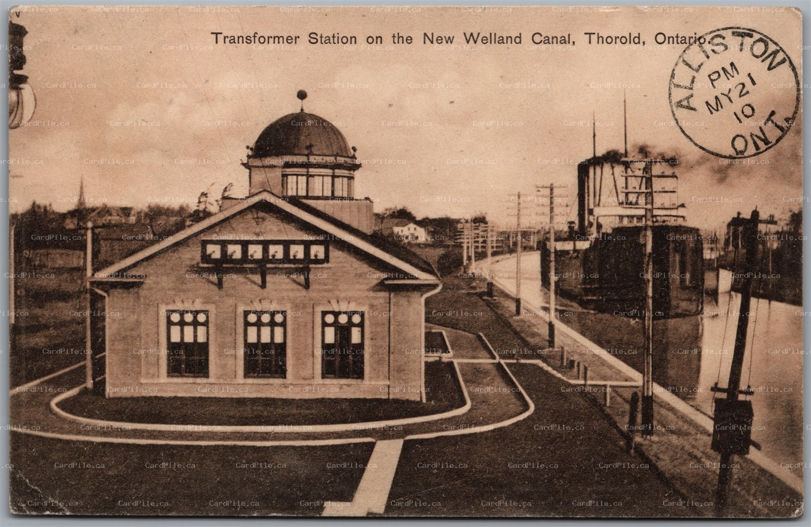 Postcard Thorold Ontario c1910 Transformer Station on the New Welland Canal