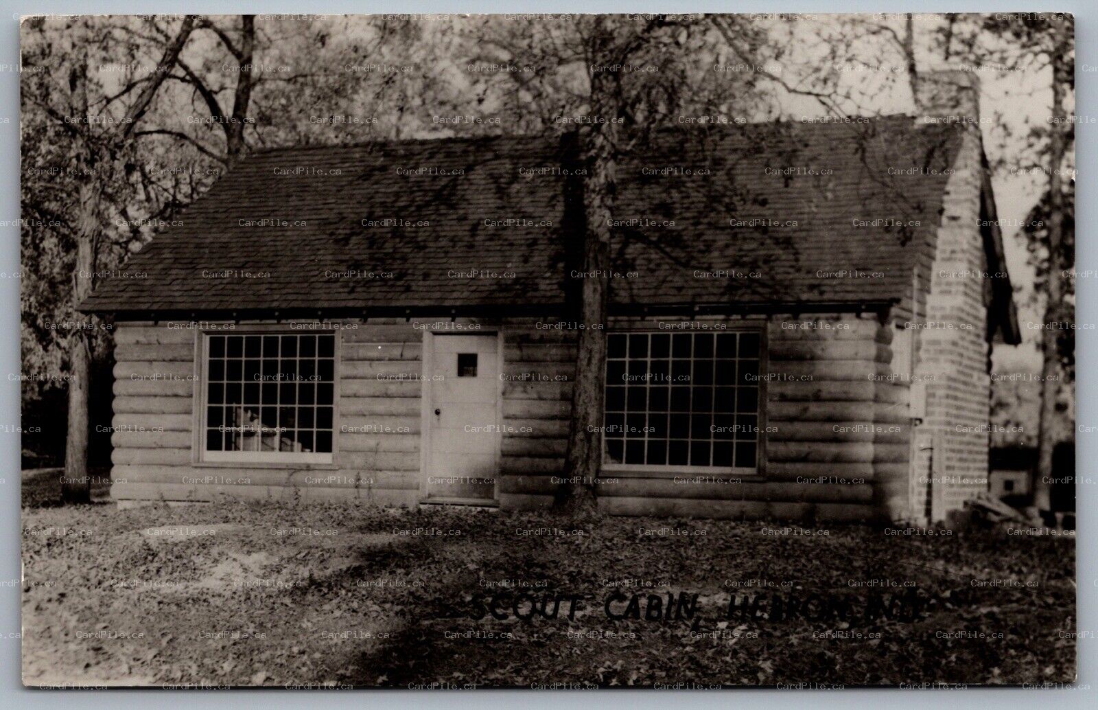 Postcard RPPC Hebron IN c1950s Hebron Cub Scout Cabin Boy Scouts of America