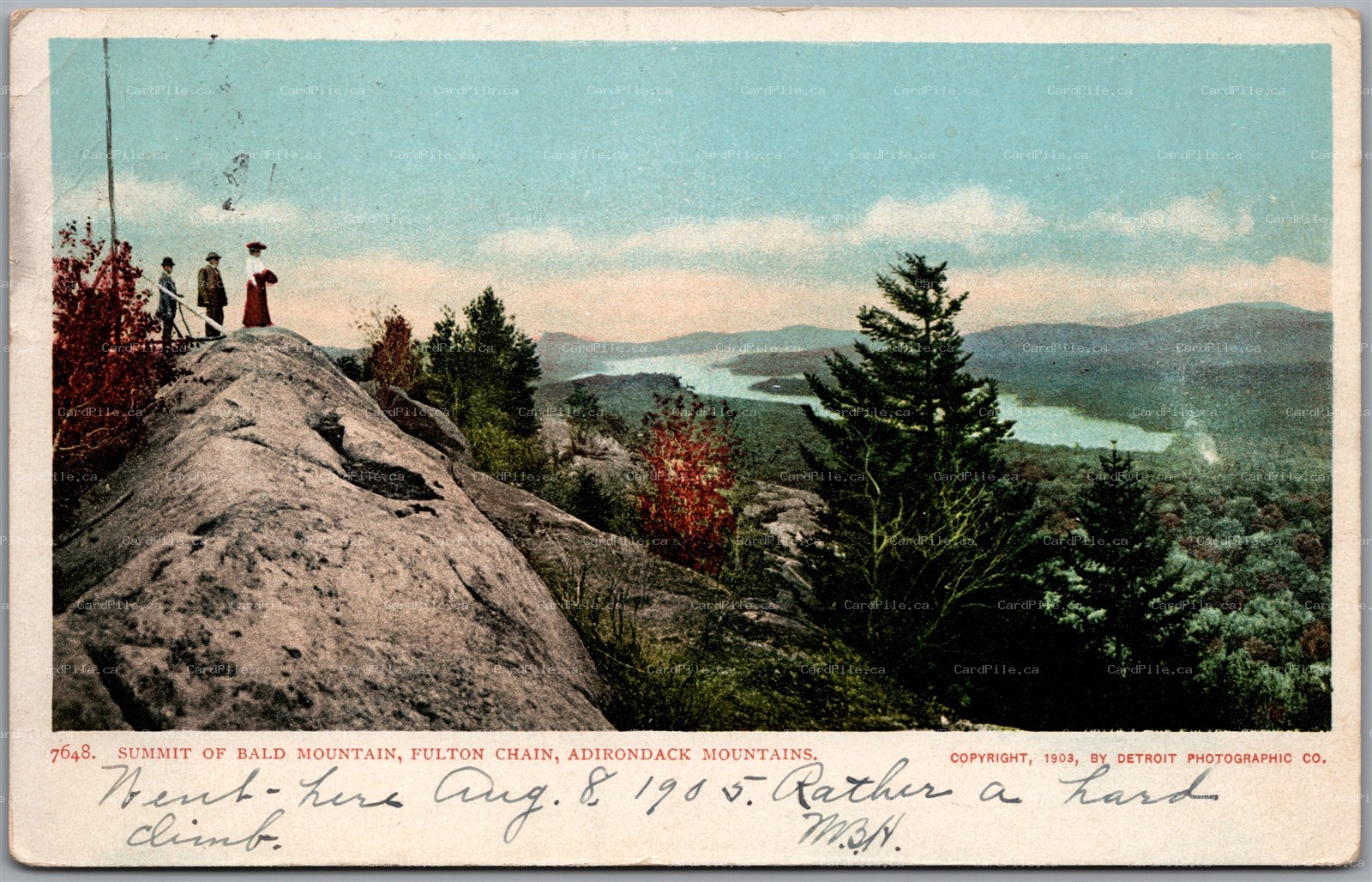 Postcard Adirondacks New York Bald Mountain Fulton Chain RPO Inlet & Old Forge