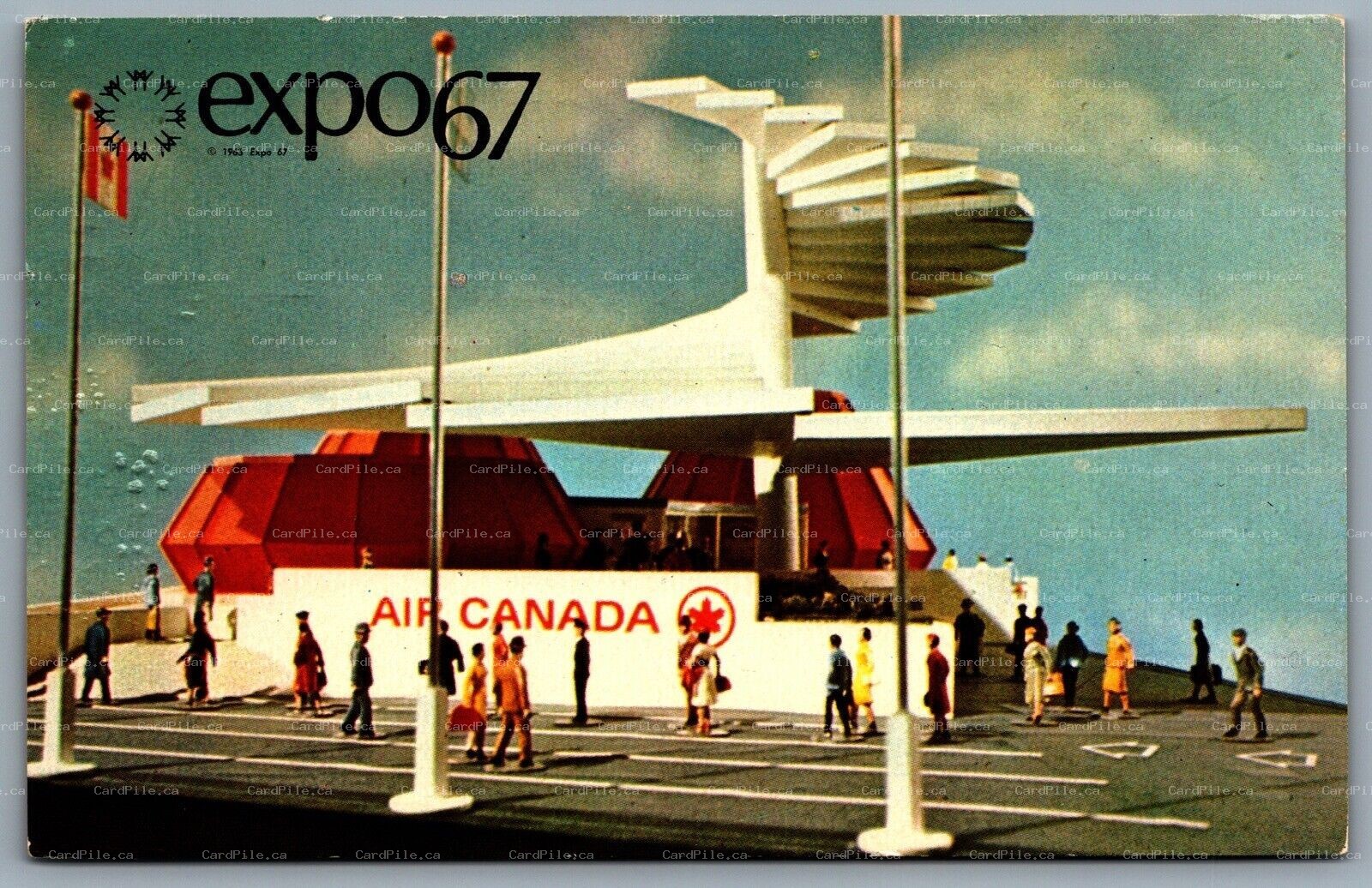 Postcard Montreal PQ c1970 expo67 Air Canada Pavilion 