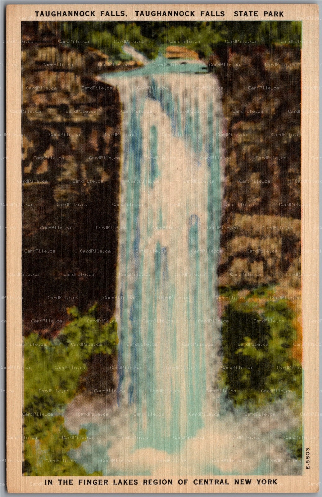 Postcard Ithaca New York Taughannock Falls Scenic View B