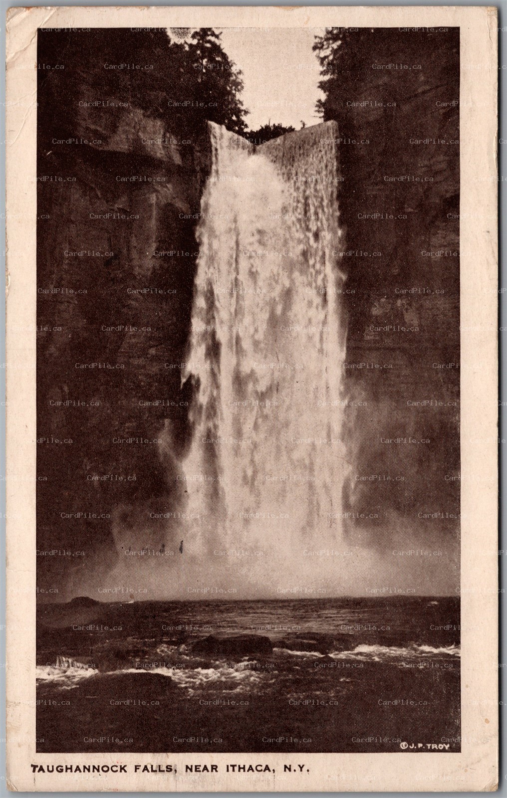 Postcard Ithaca New York c1931 Taughannock Falls Scenic View