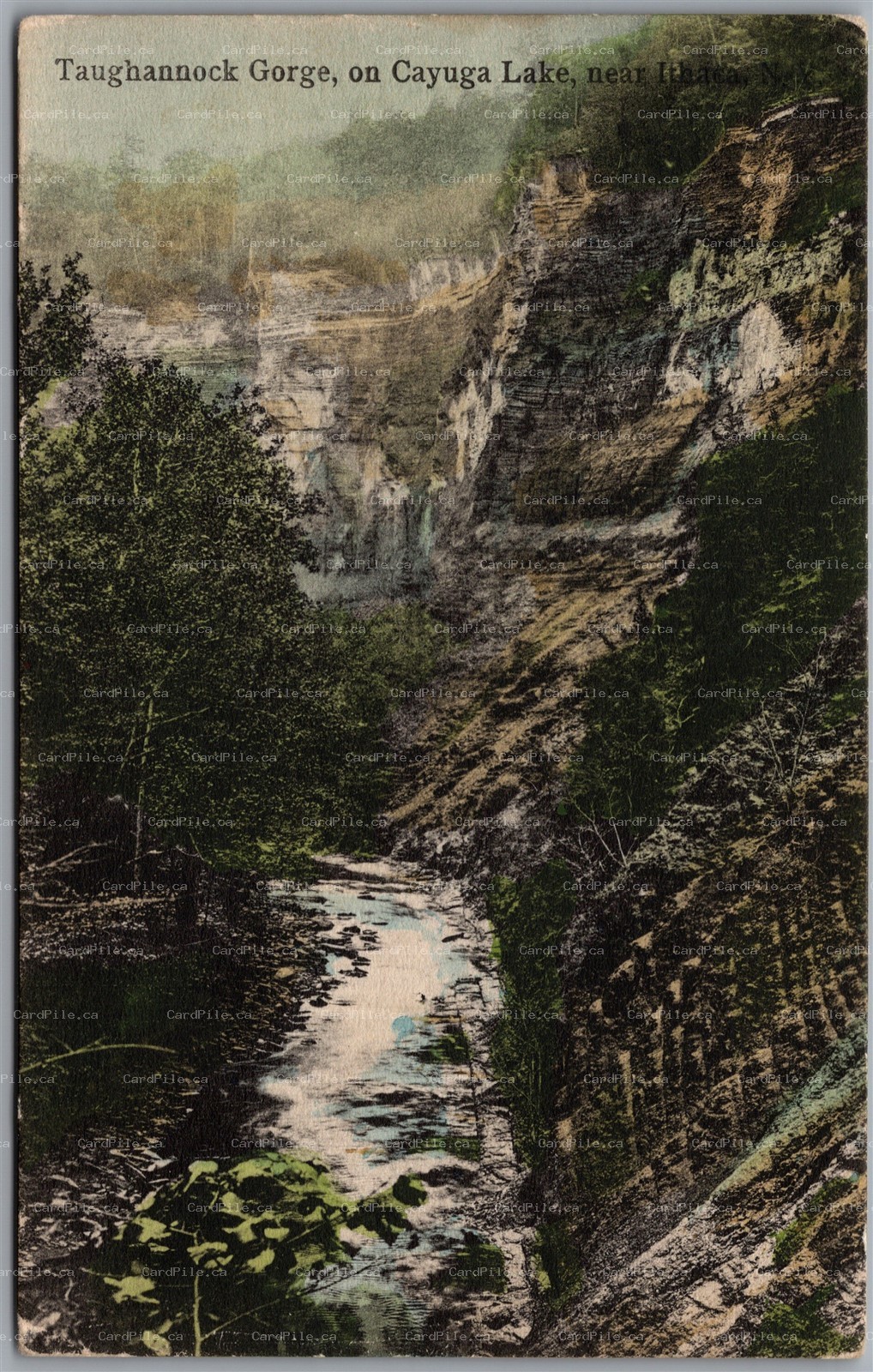 Postcard Ithaca New York 1907 Taughannock Gorge Cayuga Lake to Hon Nahum Morrill