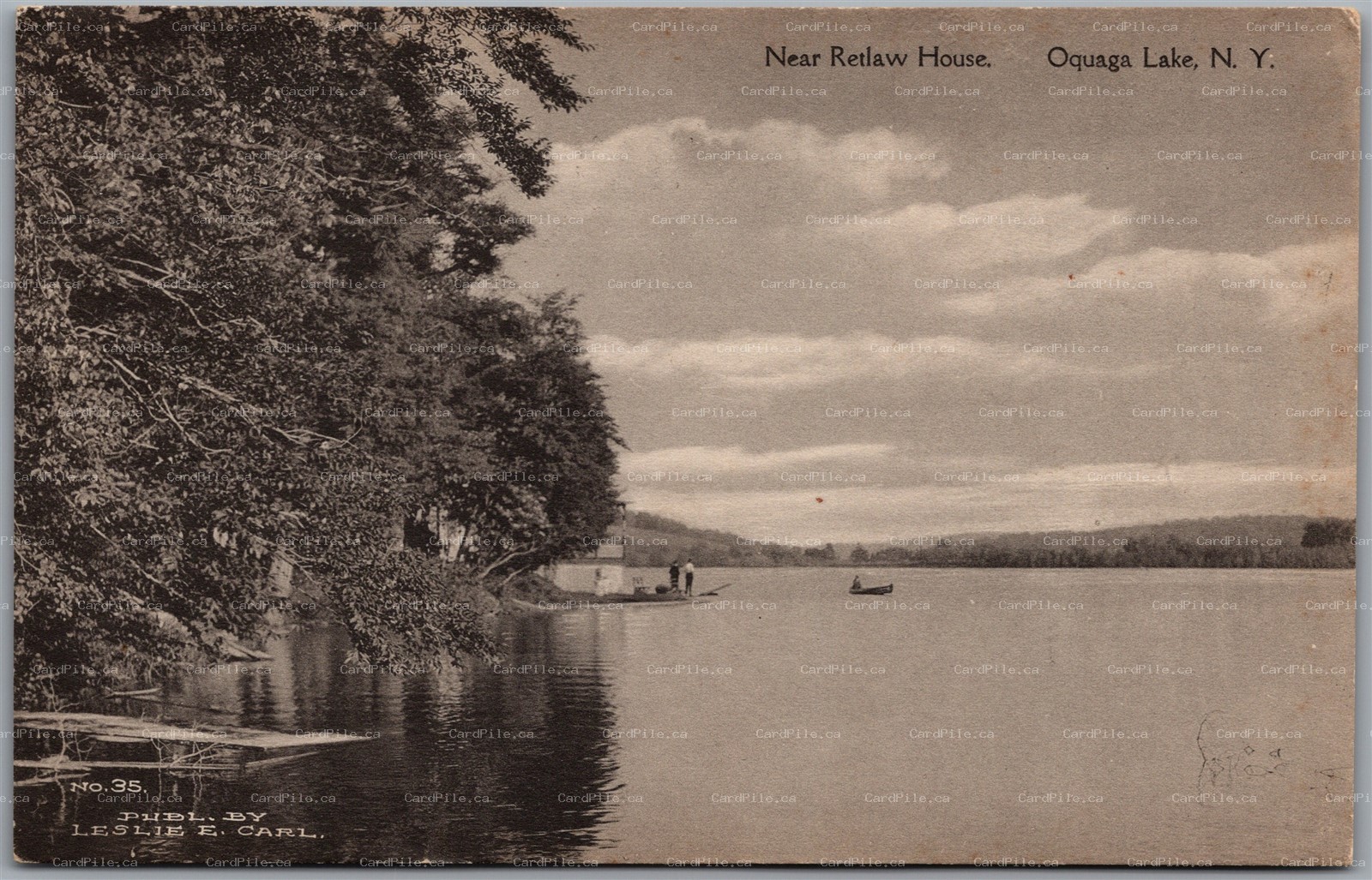 Postcard Oquaga Lake New York c1910s Near Retlaw House Albertype Leslie E. Carl