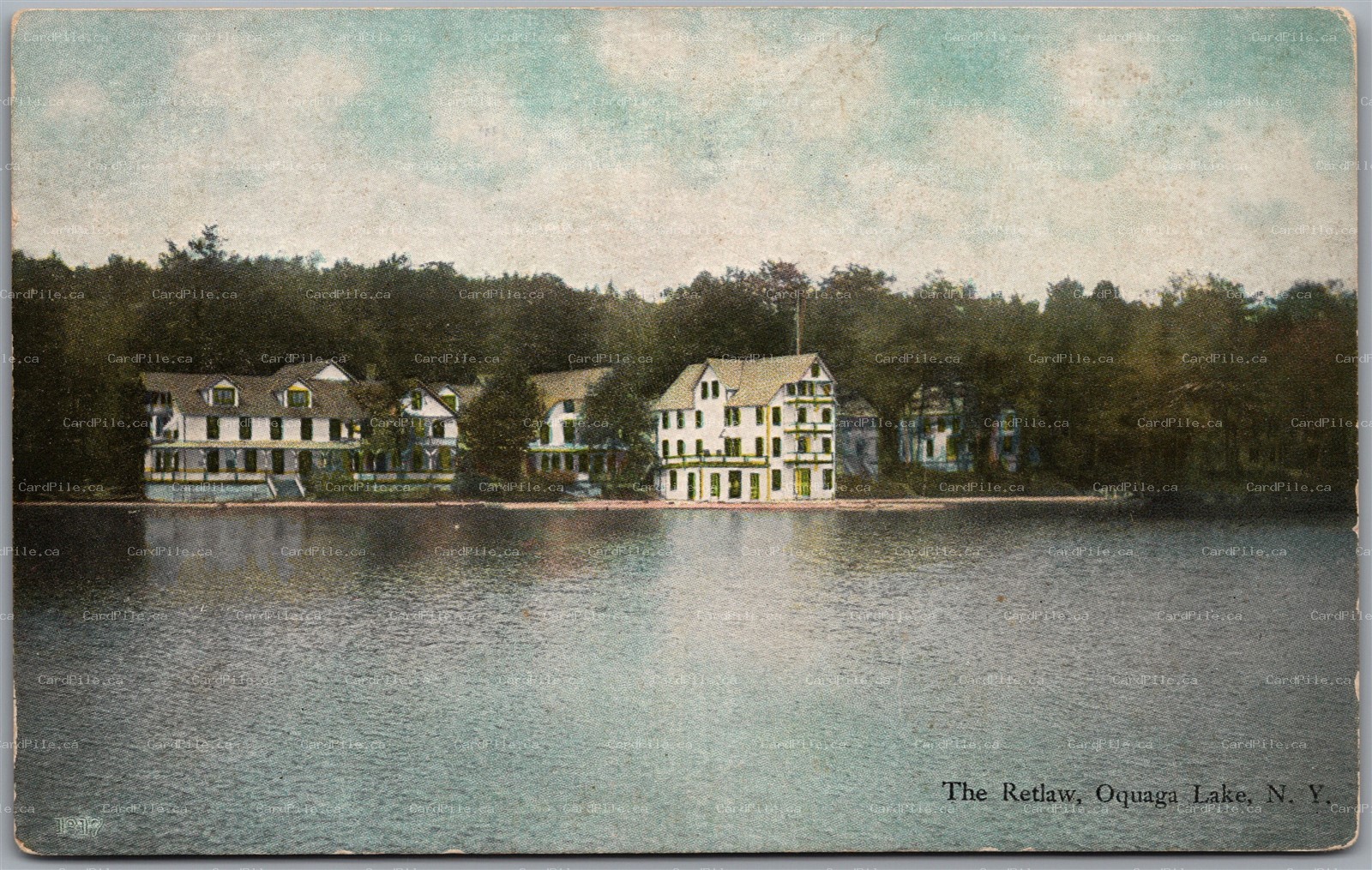 Postcard Oquaga Lake New York c1910s The Retlaw Advertisement W. J. Putnam Prop.