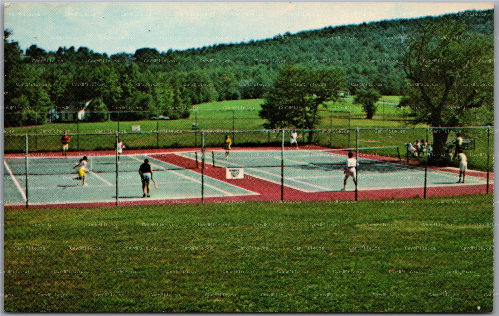 Postcard Deposit New York Scott's Oquaga Lake House Tennis Courts