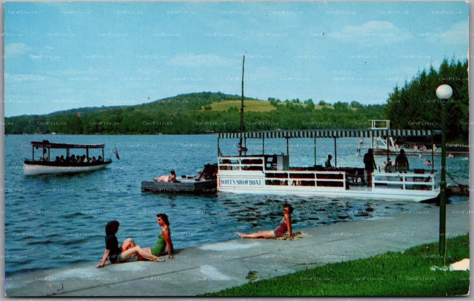 Postcard Deposit New York Scott's Oquaga Lake House Showboat & Passenger Launch