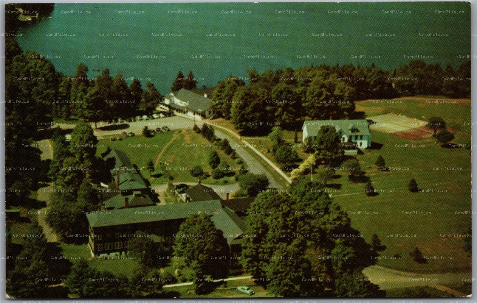 Postcard Deposit New York Scott's Oquaga Lake House Scenic Aerial View