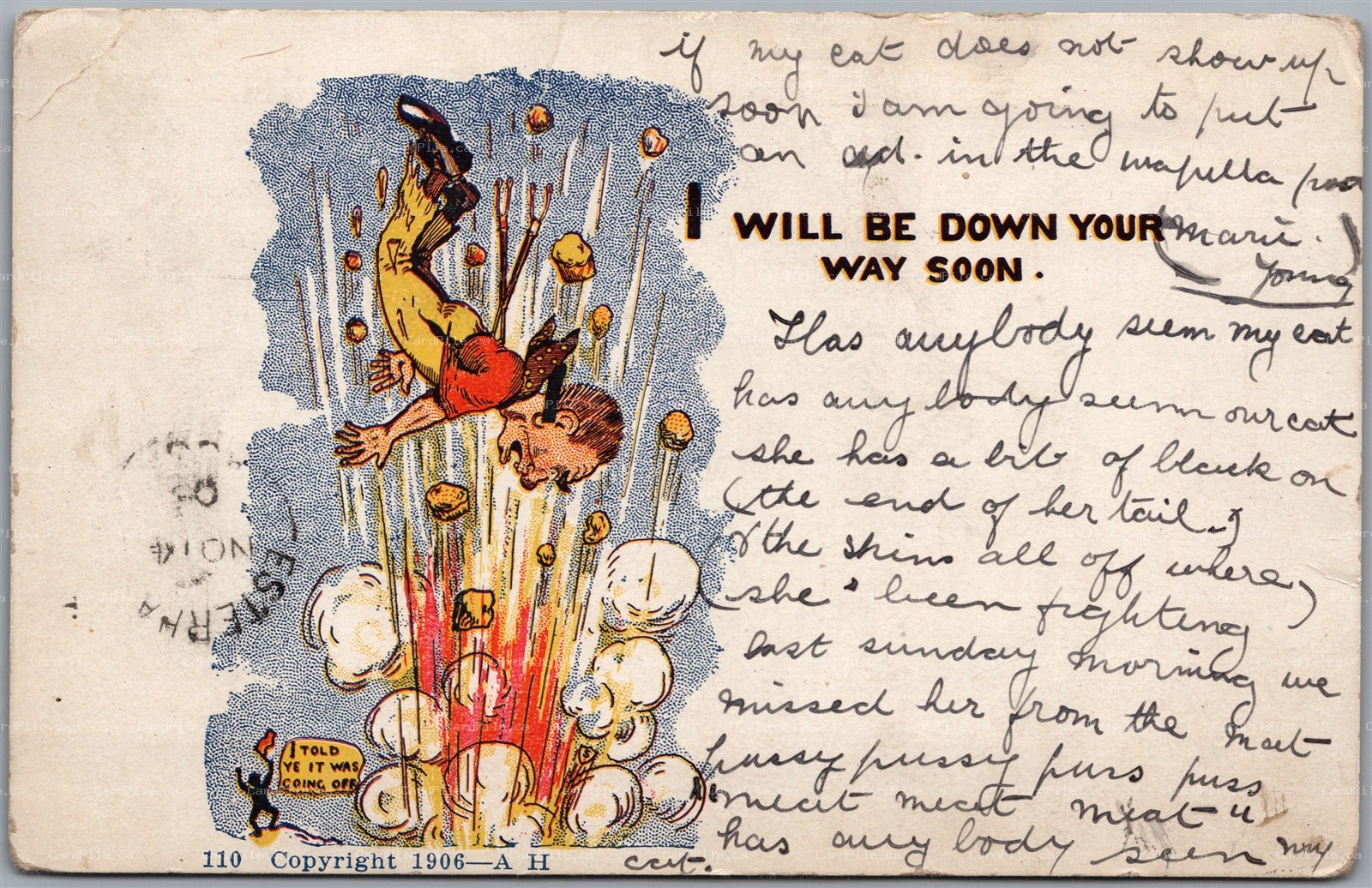 Postcard Split Ring Cancel c1906 Esterhazy Saskatchewan from Wapella