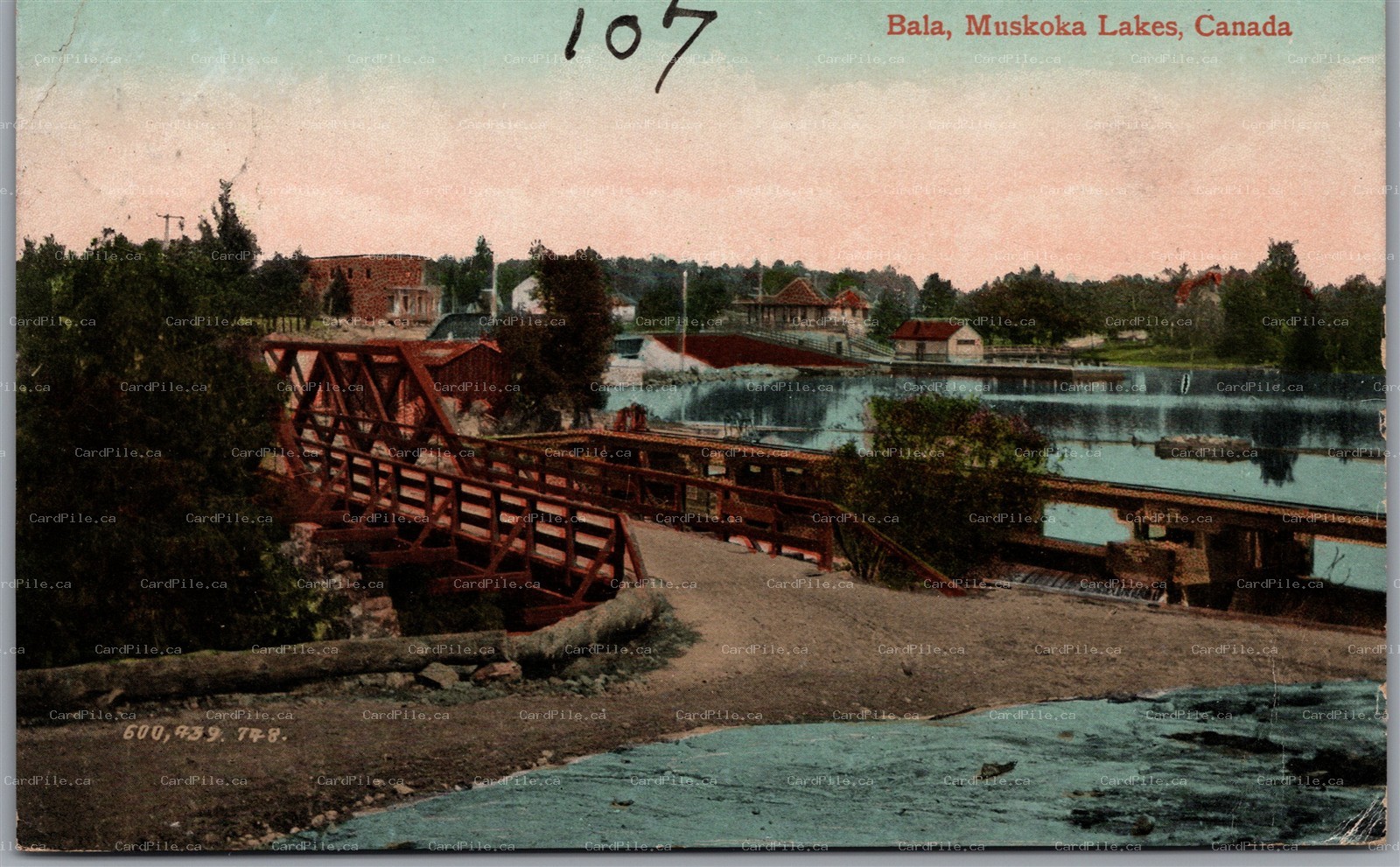 Postcard Bala Ontario c1910 Muskoka Lakes Split Ring Cancel Beaumaris