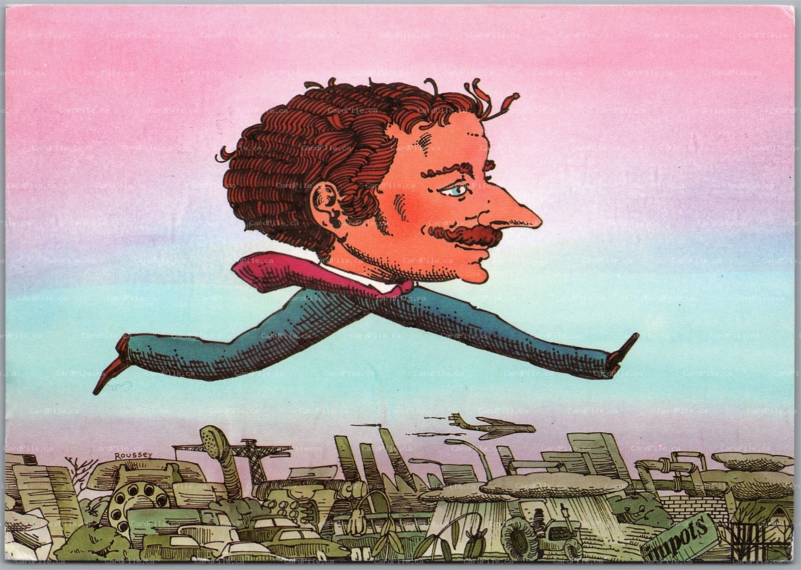 Postcard French Artist Signed by Roussey Paris CEDEX 1981 Philatelic Repro