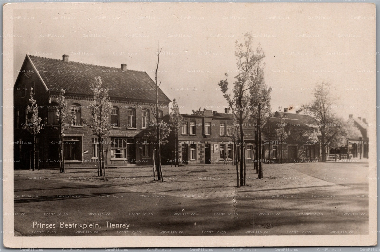 Postcard RPPC c1949 Tienray Netherlands Limburg Prinses Beatrixplein
