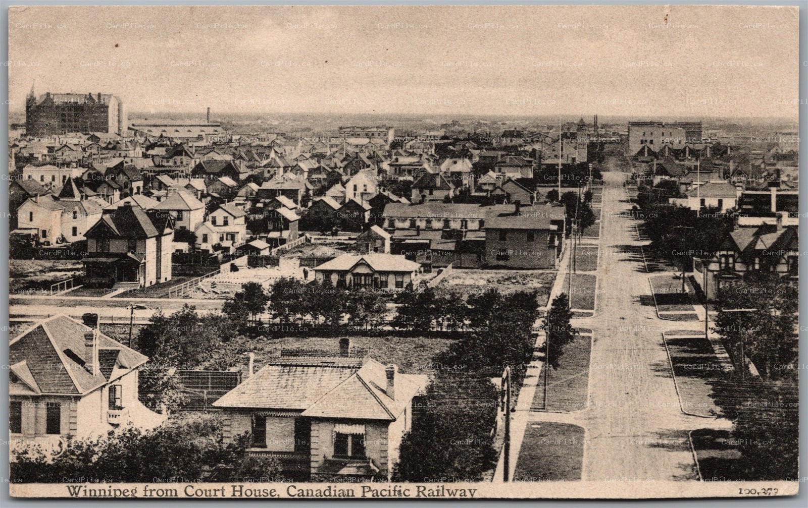 Postcard Winnipeg Manitoba c1910s View From Court House CPR