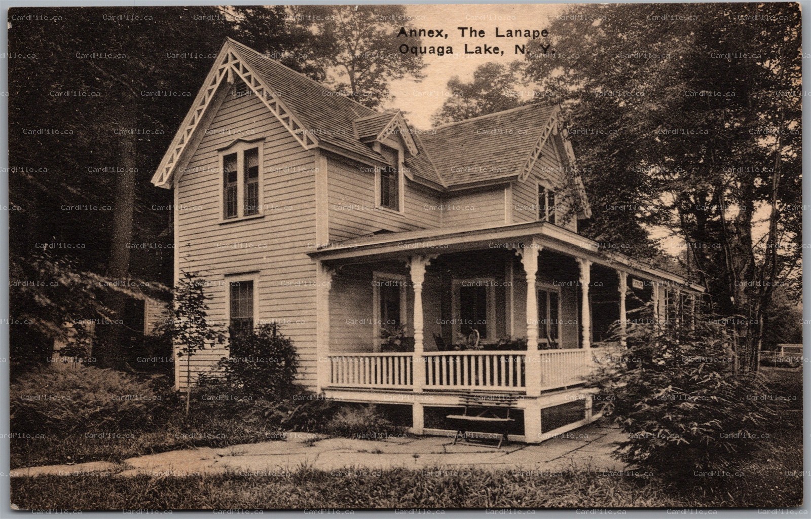 Postcard Oquaga Lake New York Annex The Lanape Lenape by Albertype