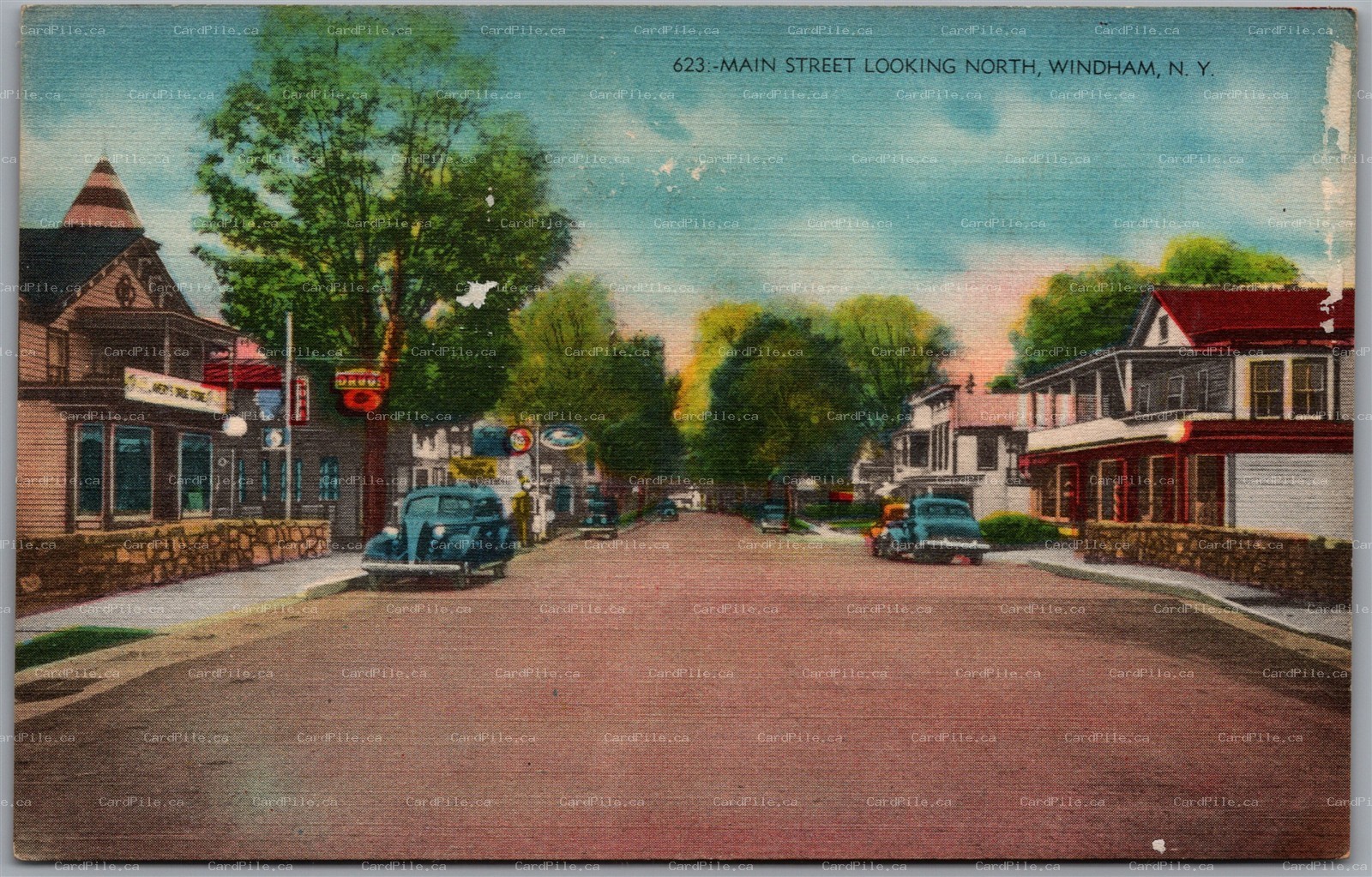 Postcard Windham New York Main Street Looking North Greene County *as is*