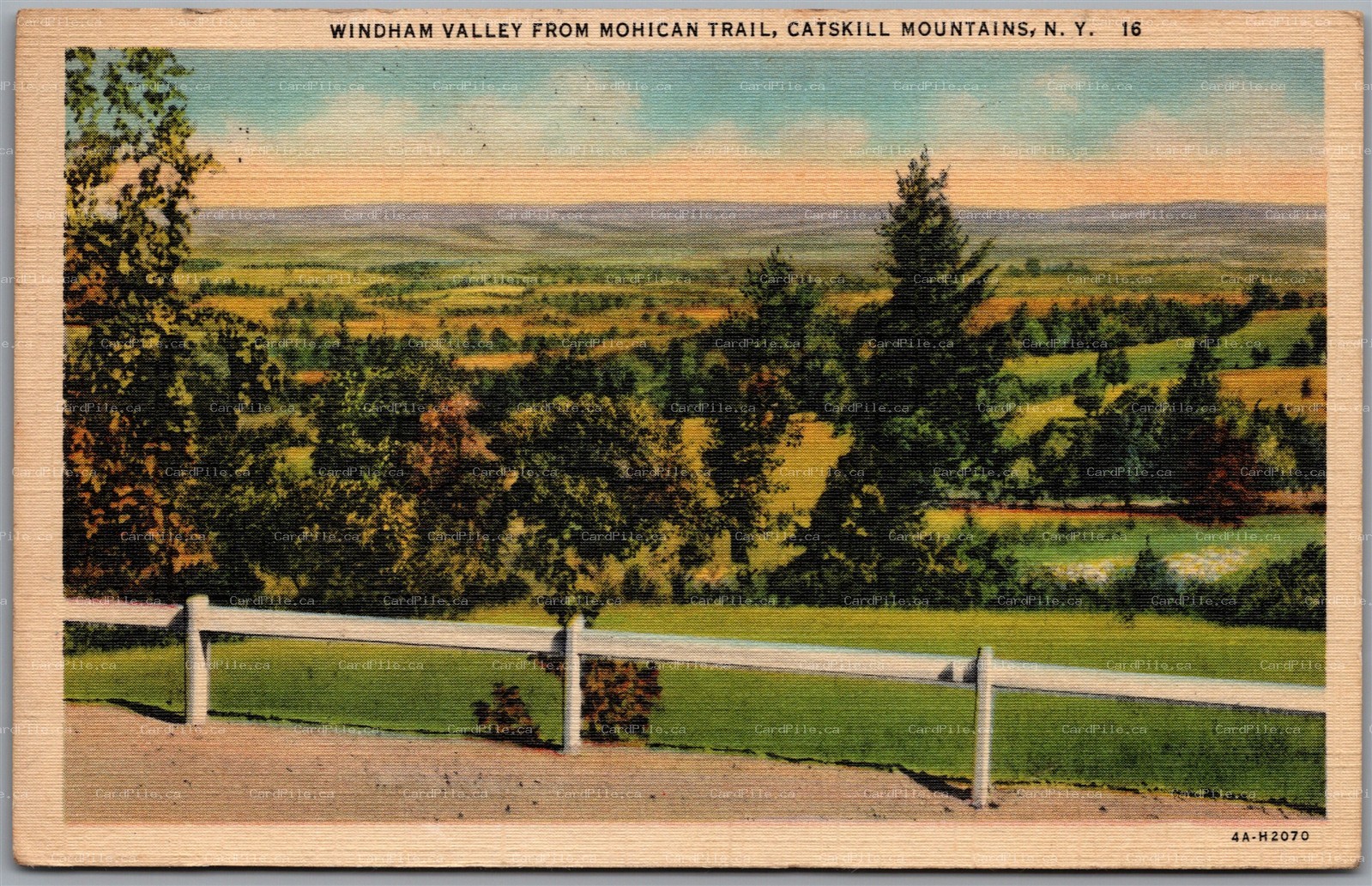 Postcard Windham New York c1940 Valley View from Mohican Trail Catskill Mountain