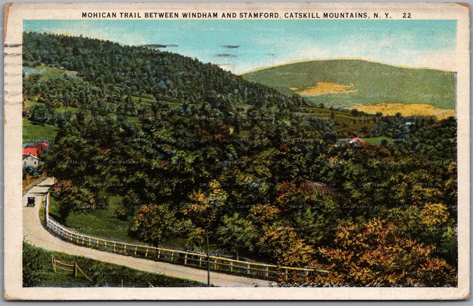 Postcard Stamford New York c1927 Mohican Trail Windham Catskill Mountains