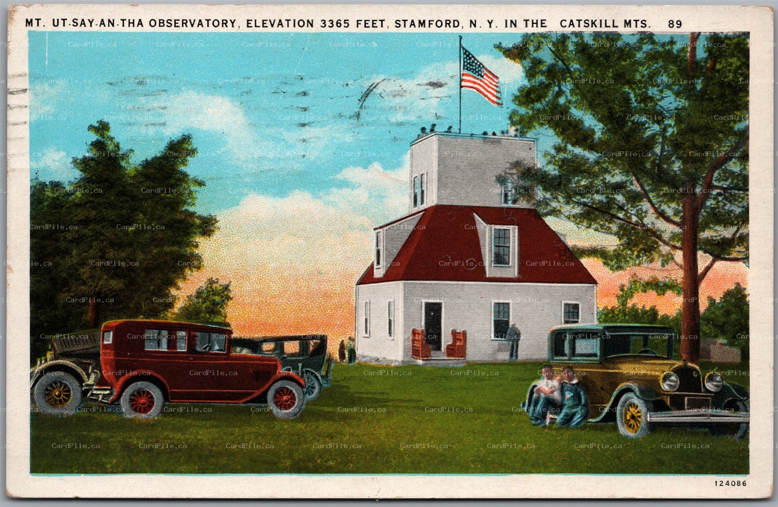 Postcard Stamford New York 1929 Mount Utsayantha Observatory Catskill Mountains