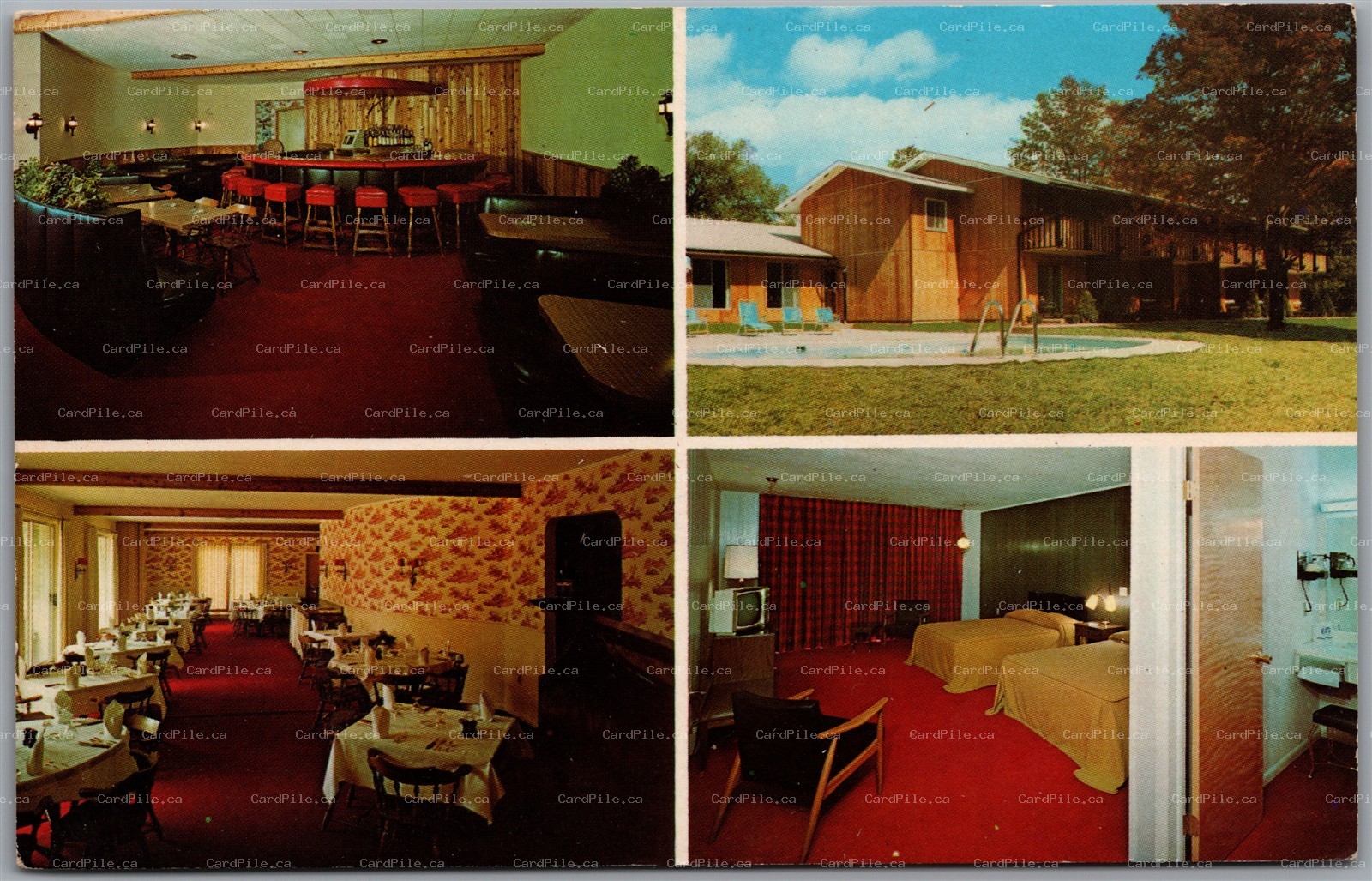 Postcard Stamford New York Red Carpet Motor Inn Catskills Motel Routes 10 & 23