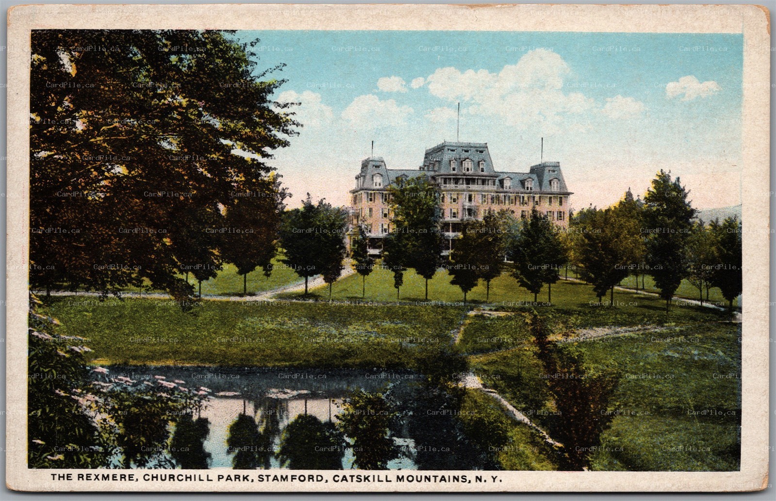Postcard Stamford New York c1920s The Rexmere Churchill Park Catskill Mountains