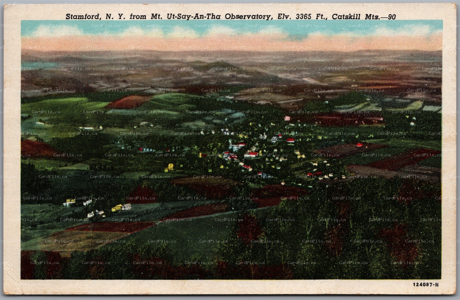 Postcard Stamford New York c1958 Mt. Utsayantha Observatory Catskill Mountains
