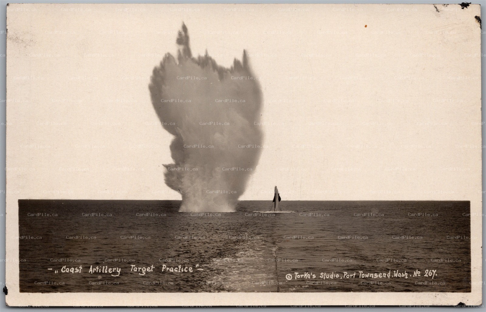 RPPC c1912 Port Townsend Fairmont Washington Coast Artillery Target Practice
