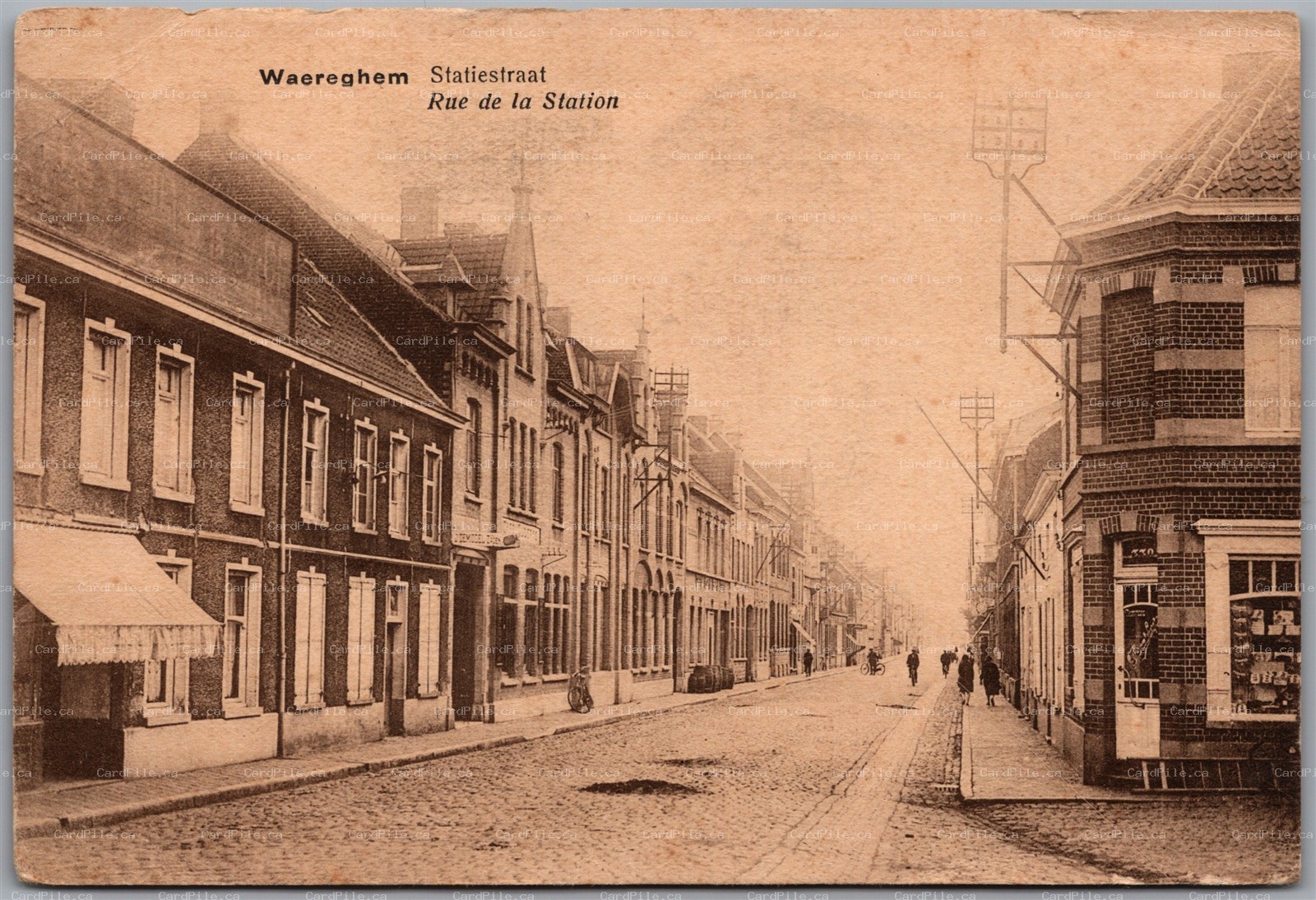 Postcard 1945 FPO SC760 Censor Waereghem Belgium Statiestraat Rue de la Station