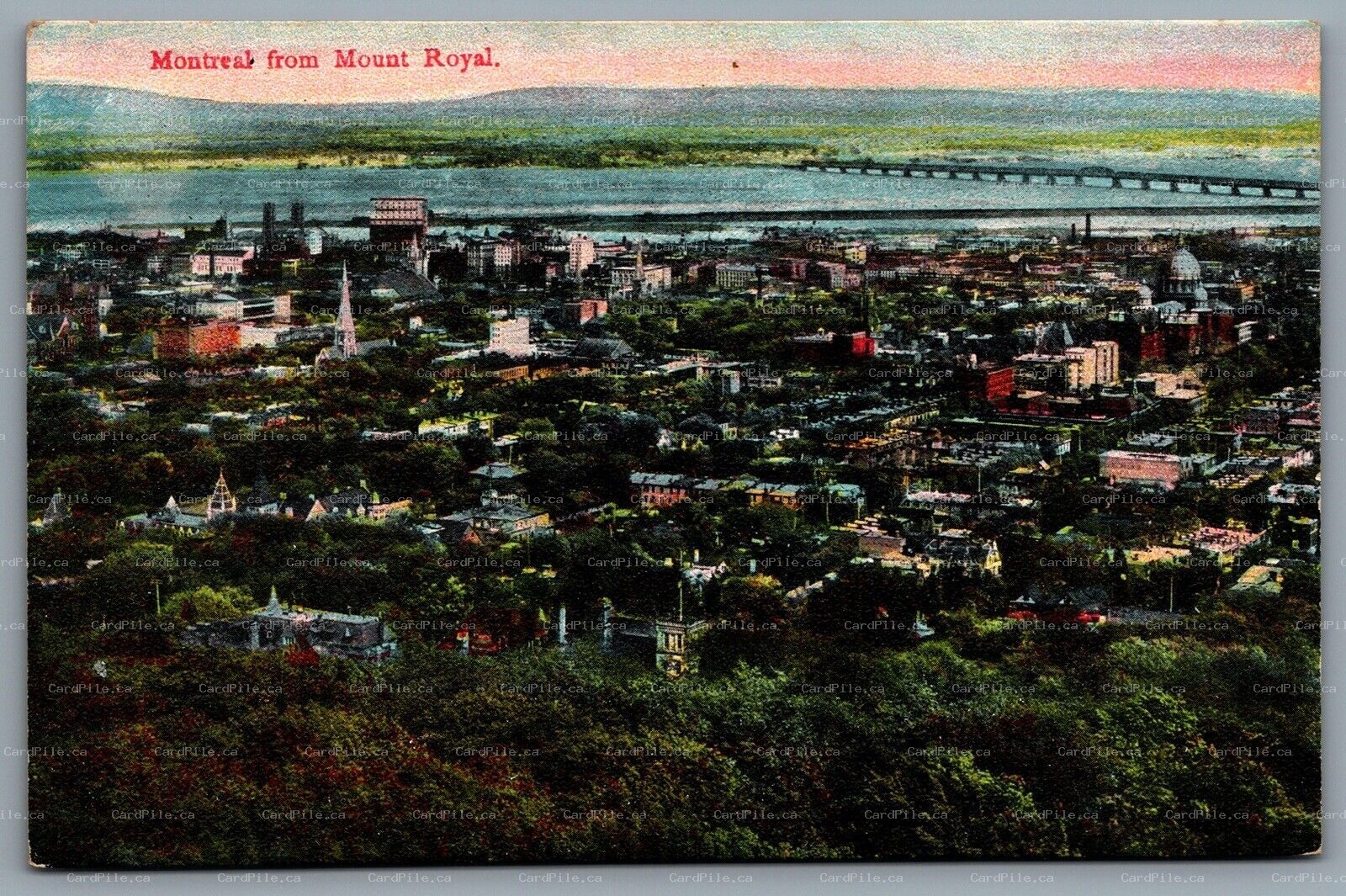 Postcard Montreal Quebec c1910s Montreal From Mount Royal Birds Eye View