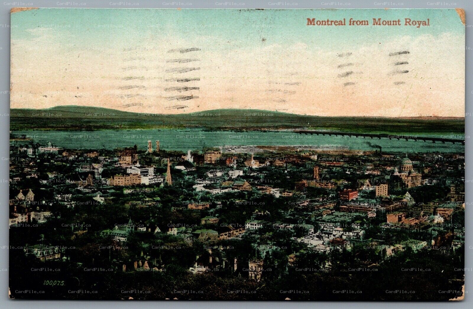 Postcard Montreal Quebec c1910 Montreal From Mount Royal Birds Eye View CDS A